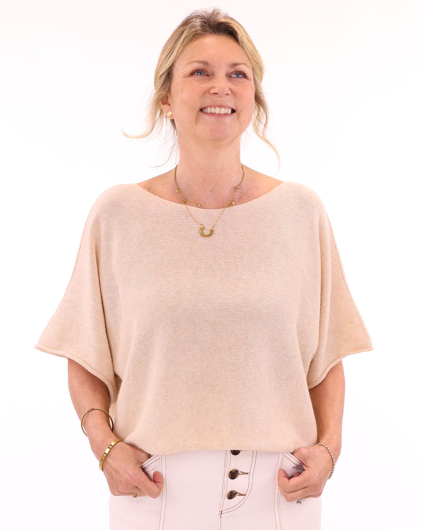 Cashmere Blend Short Tunic Top