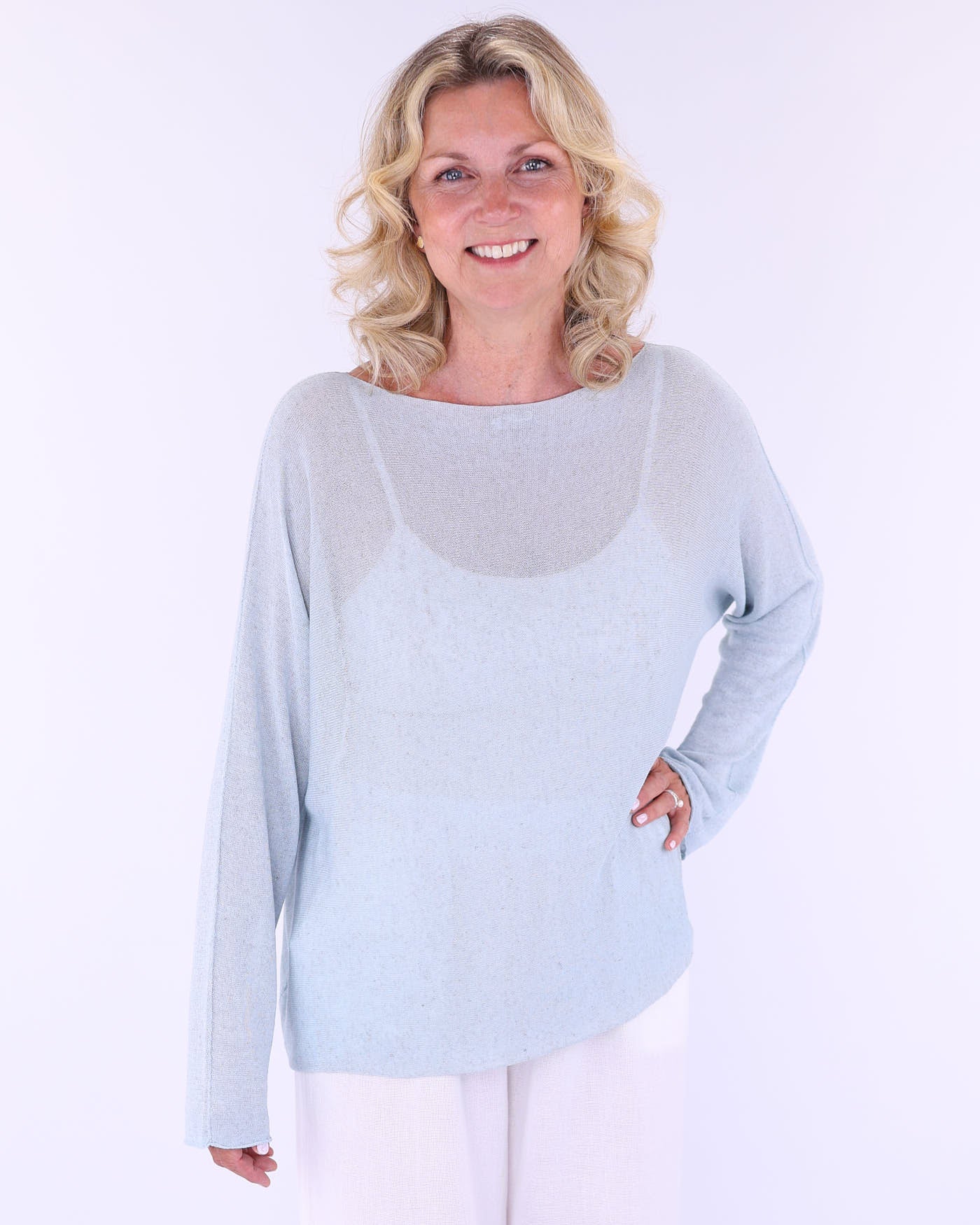 Linen Blend Long Sleeve Tunic