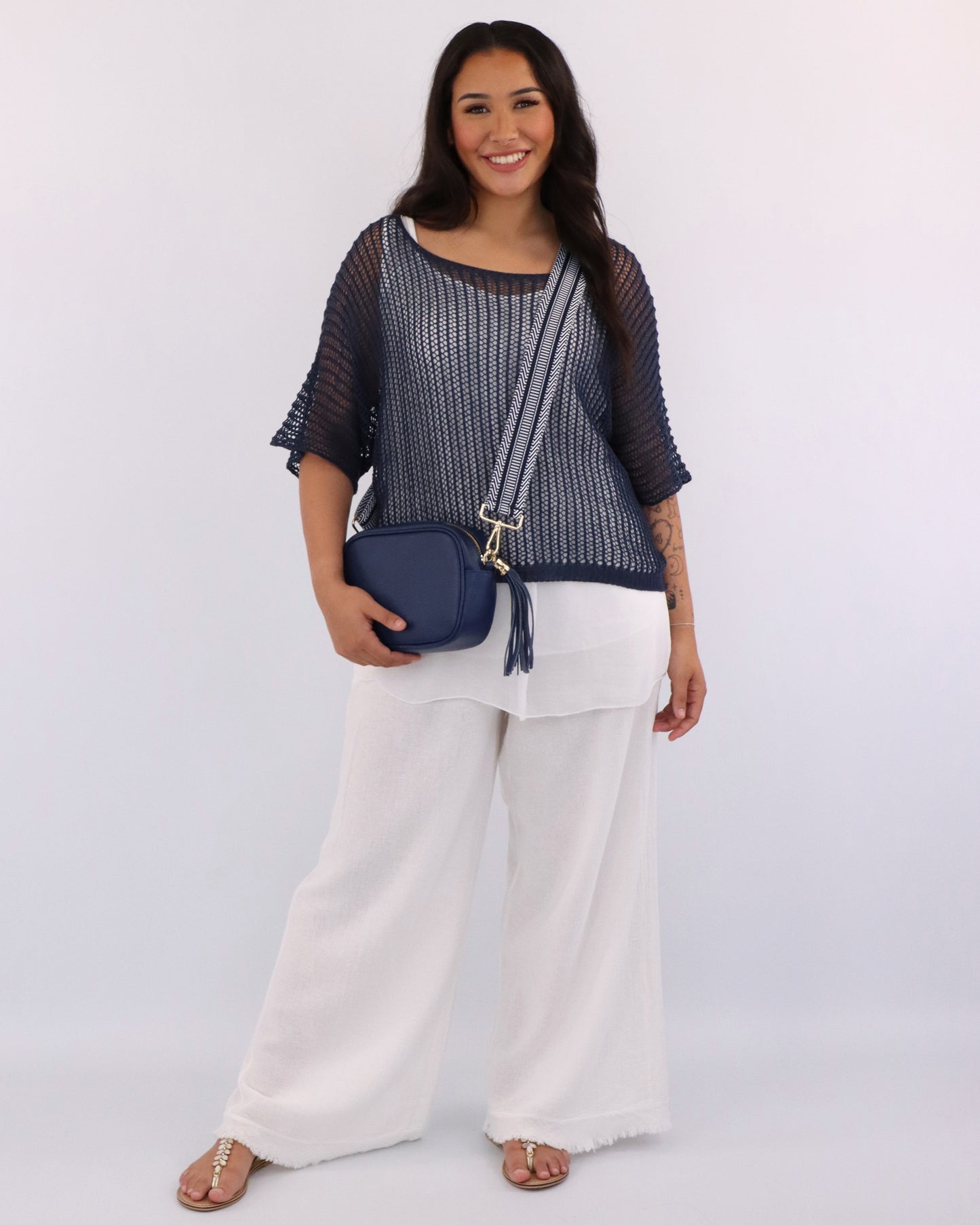 Tassle Crossbody Leather Camera Bag