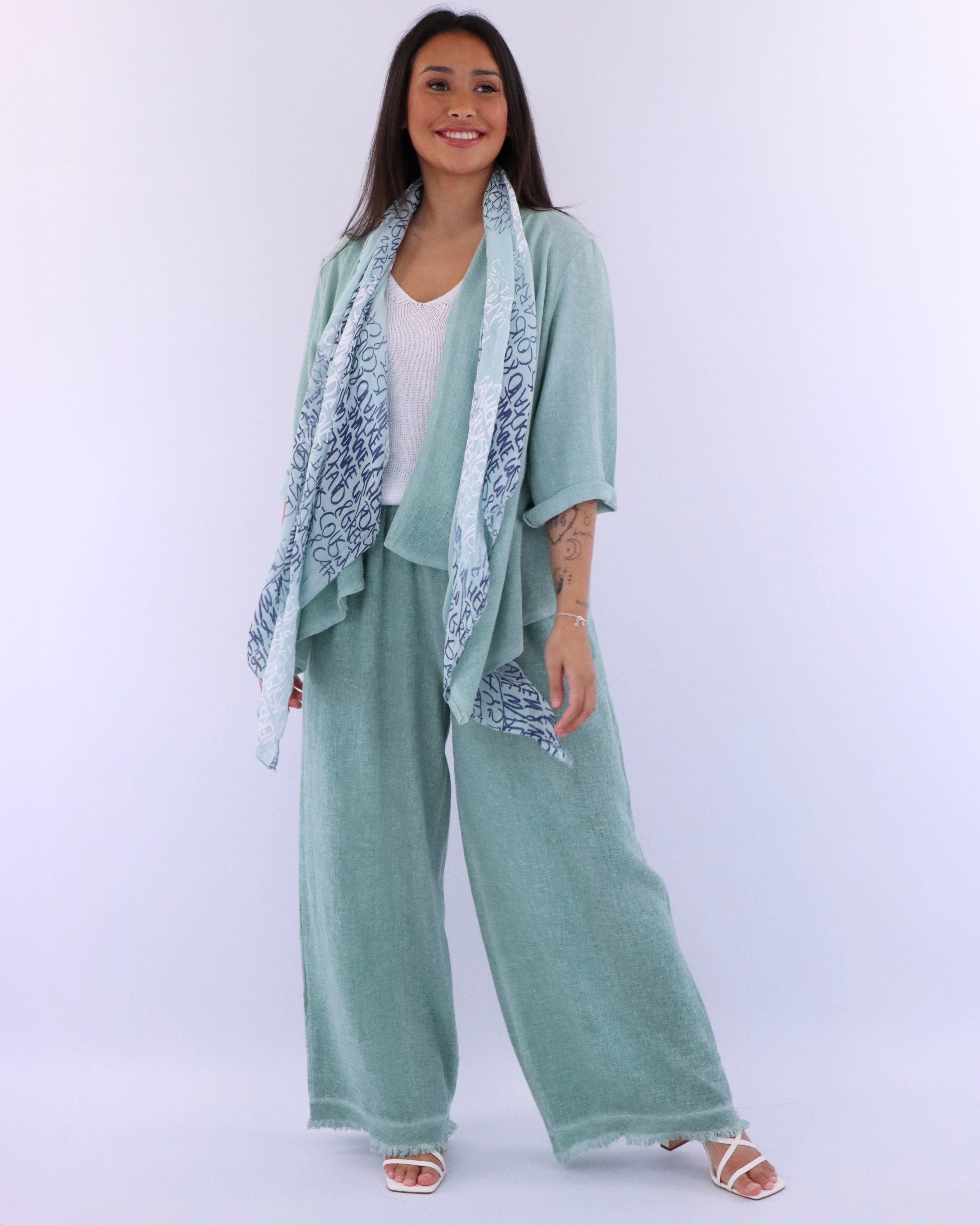 Linen and Cotton Blend Trousers