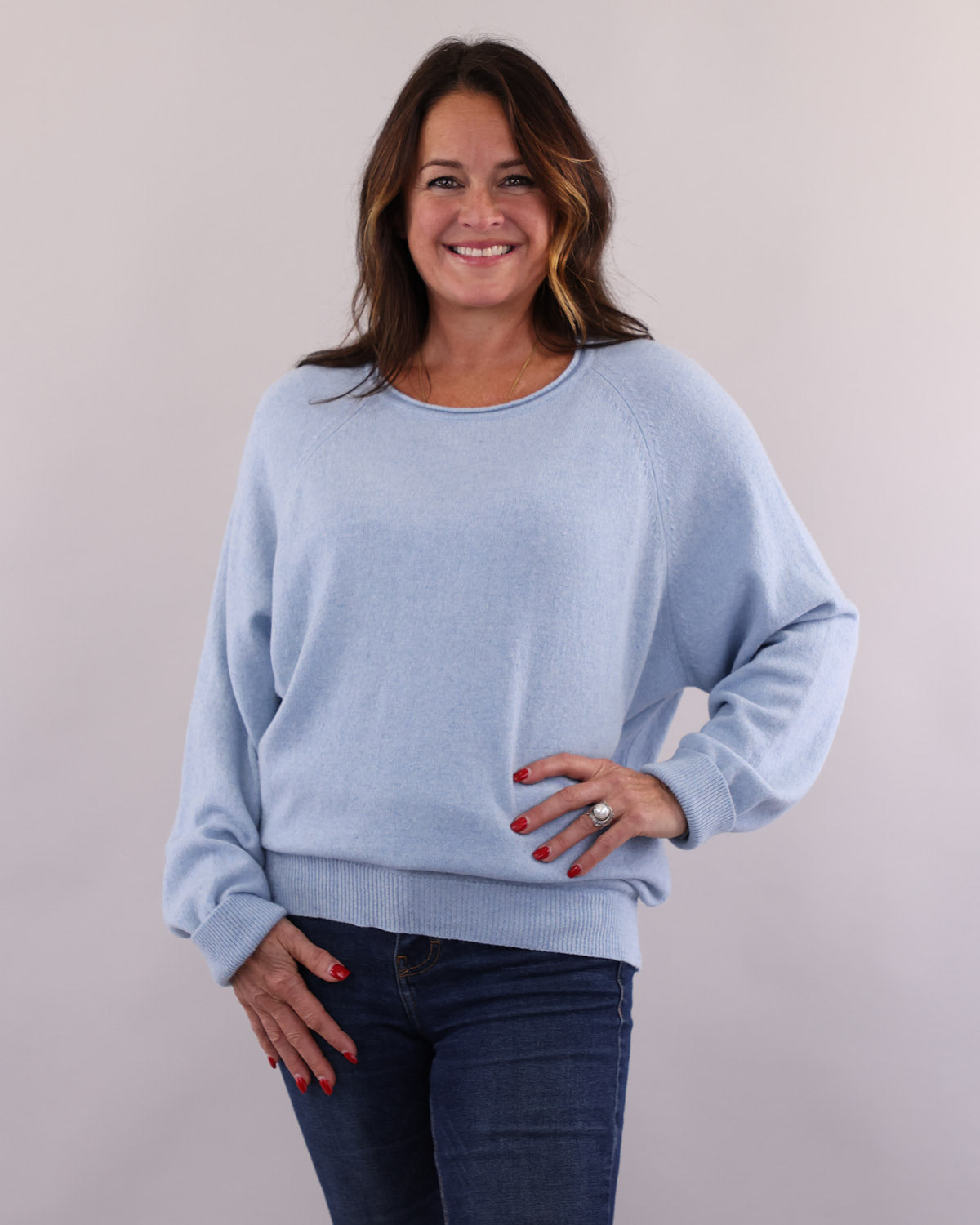 Cashmere Blend Raglan Sleeve Jumper