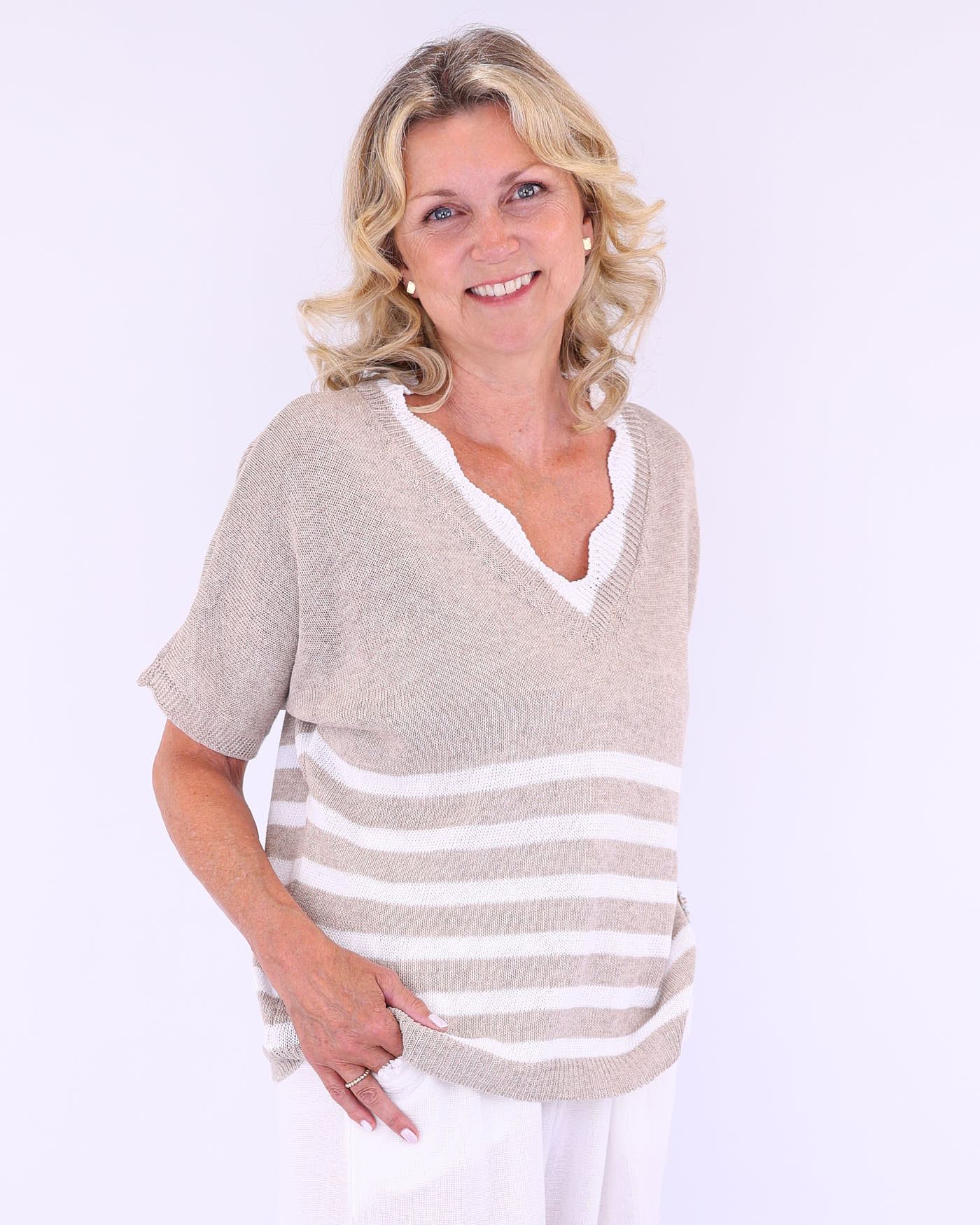 Cotton Blend Wave Top