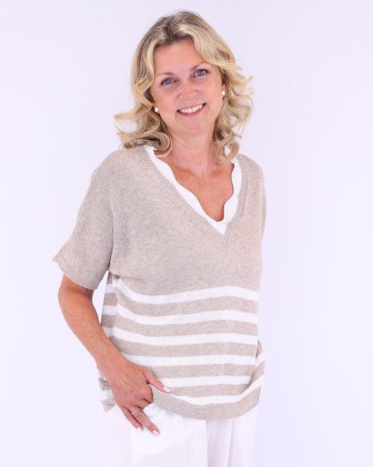 Cotton Blend Wave Top